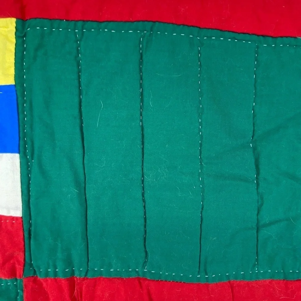 Vintage Pacific Ent Christmas Bear Monkey Embroidered Quilt 60x47